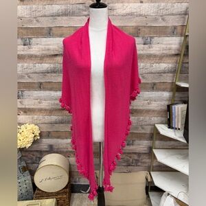 Autumn Cashmere Hot Pink Tassel Shawl Wrap Scarf